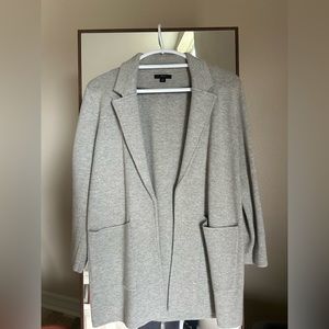 JCREW Wool Open Front Sweater Blazer Knit Jacket heather gray Merino Wool SizeXS